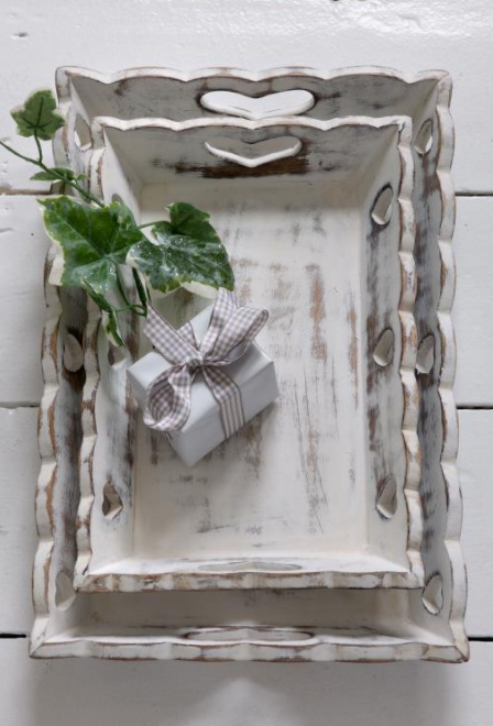 Scallop Heart Vintage Trays