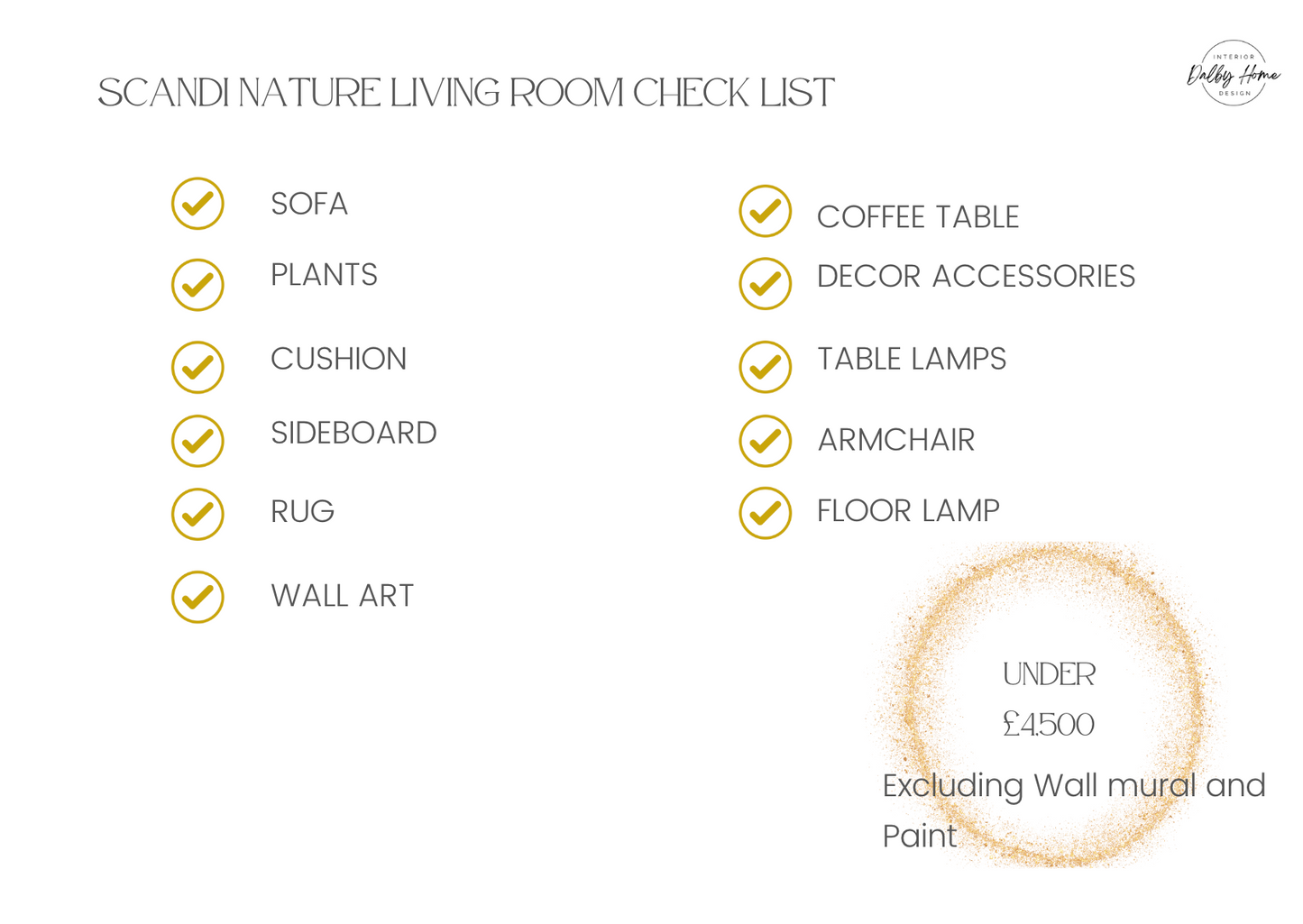 Scandi Nature Living room Design Concept Board & Shopping list (Digital)