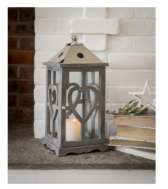 Grey Wooden Lantern