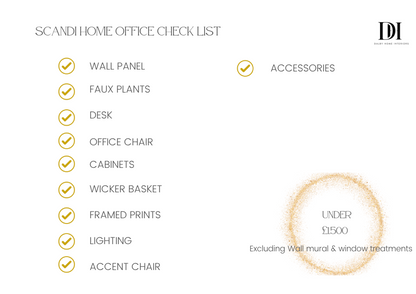Scandi Office Design Concept Board & Shopping list (Digital)