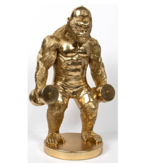 Gold Stacked Gorilla Statue